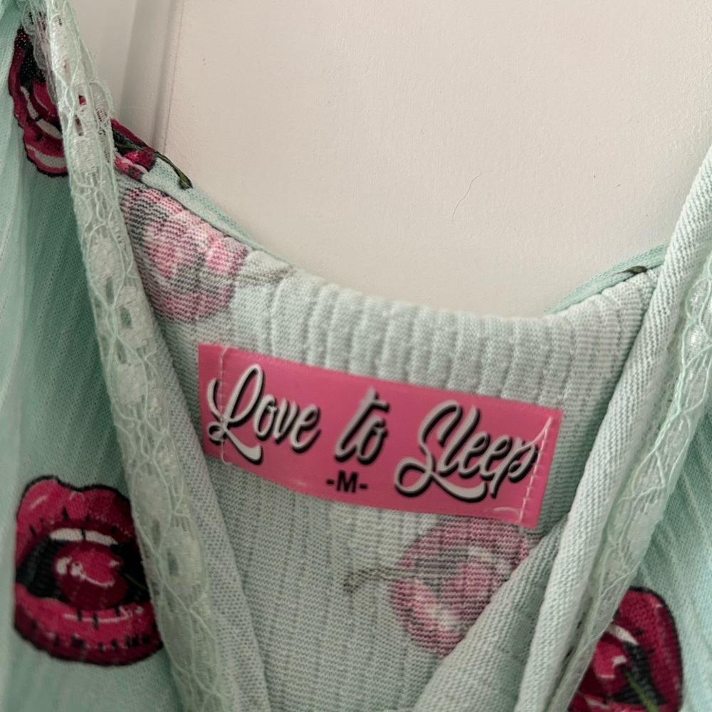Mint Green Cherry Lips Camisole Top - Picture 4 of 5